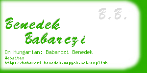 benedek babarczi business card